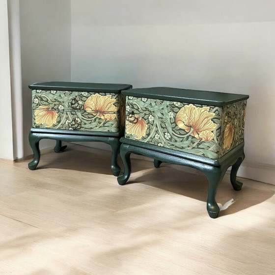 Image 1 of 2x Vintage Nightstands in Pimpernel by William Morris