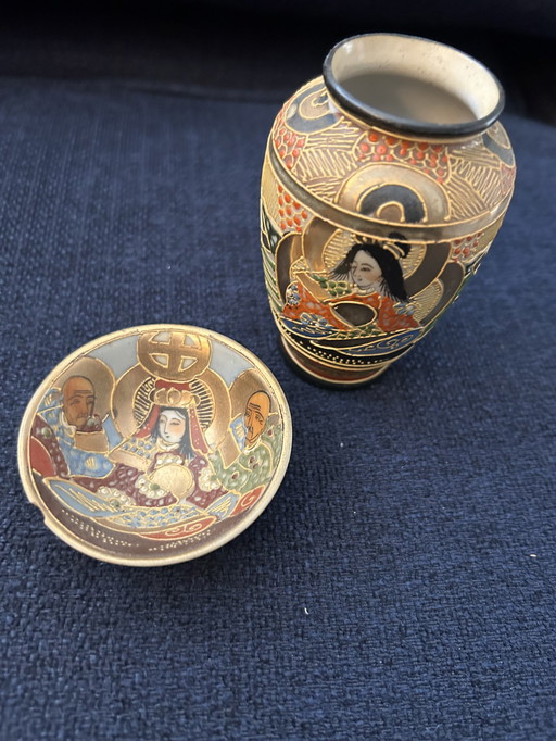 Vase and bowl Chinese pottery