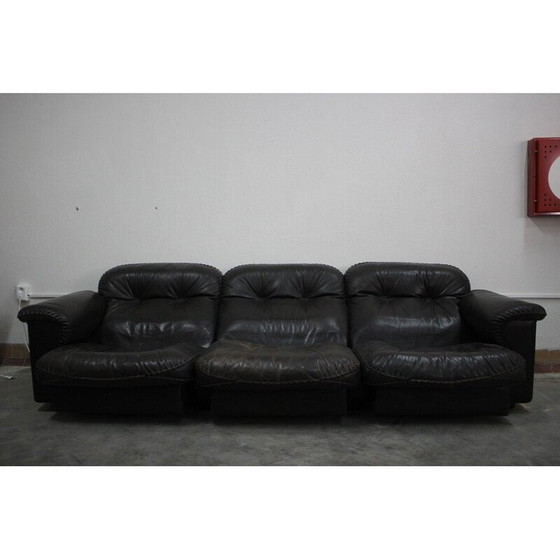 Image 1 of Vintage Ds-110 sofa in brown fabric by De Sede, 1970