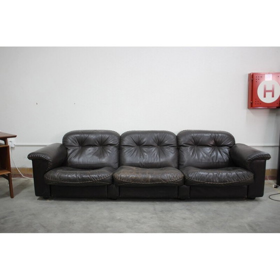 Image 1 of Vintage Ds-110 sofa in brown fabric by De Sede, 1970