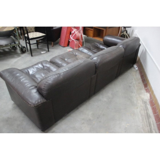 Image 1 of Vintage Ds-110 sofa in brown fabric by De Sede, 1970