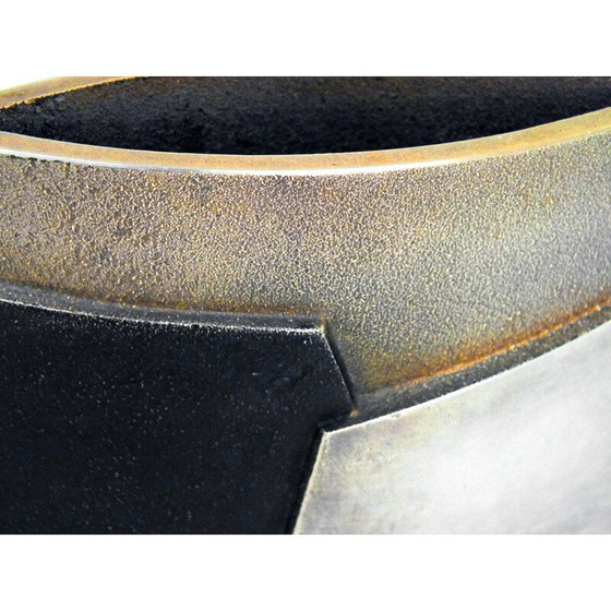 Image 1 of Vintage bronze vase abstract art by Esa Fedrigolli for Esart Italy, 1980