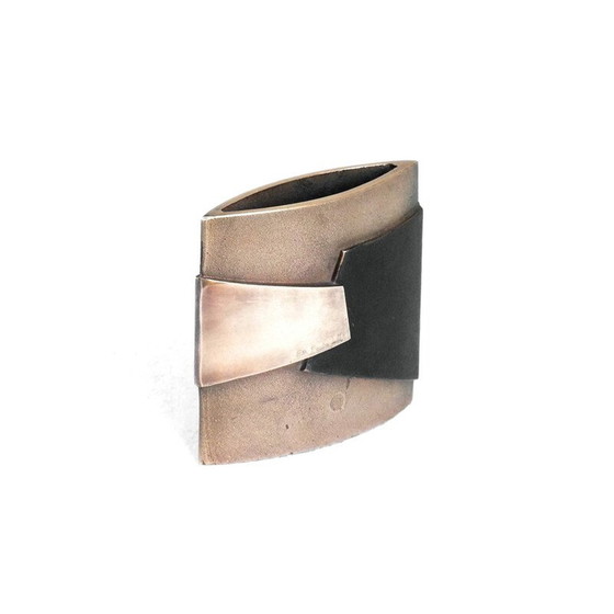 Image 1 of Vintage bronze vase abstract art by Esa Fedrigolli for Esart Italy, 1980