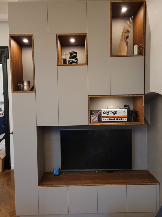 Image 1 of Modern Custom TV Wall Cabinet