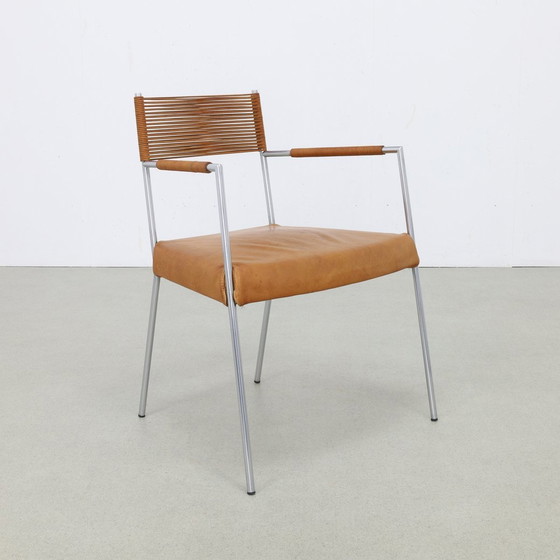 Image 1 of 2X Armchair Leather + Stainless steel Gerard Van Den Berg