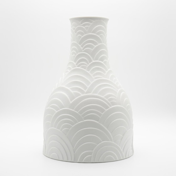 Image 1 of Rare Heinrich Bisque Porcelain H30Cm Vase Vintage 60S 70S Design Op-Art Relief