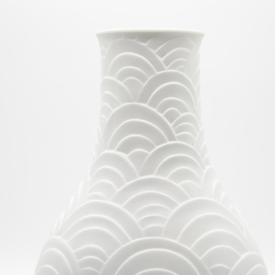 Image 1 of Rare Heinrich Bisque Porcelain H30Cm Vase Vintage 60S 70S Design Op-Art Relief