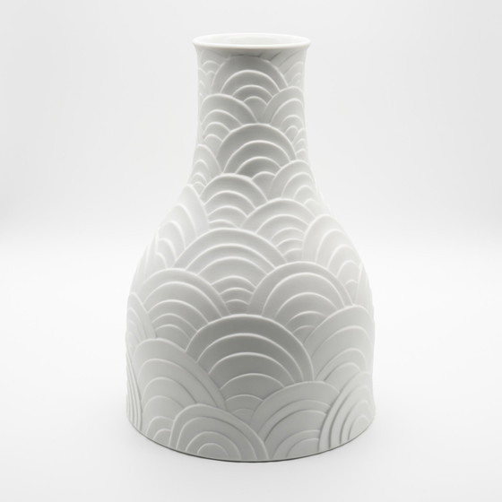 Image 1 of Rare Heinrich Bisque Porcelain H30Cm Vase Vintage 60S 70S Design Op-Art Relief