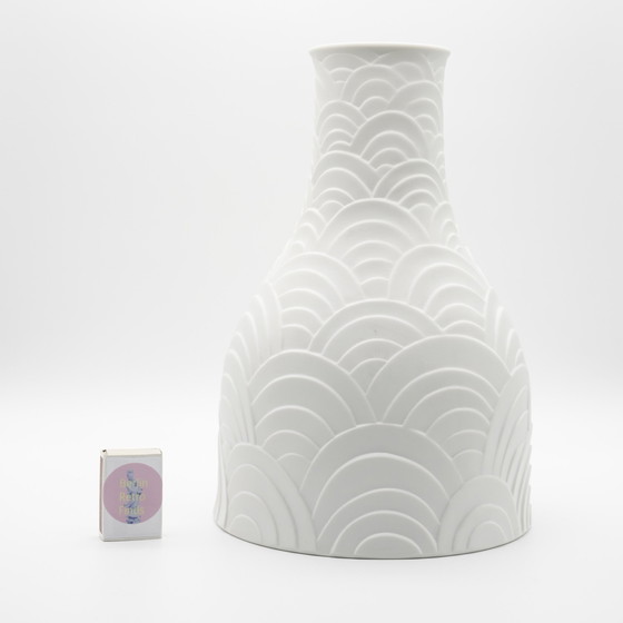 Image 1 of Rare Heinrich Bisque Porcelain H30Cm Vase Vintage 60S 70S Design Op-Art Relief