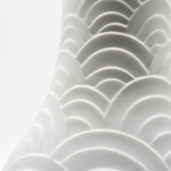 Image 1 of Rare Heinrich Bisque Porcelain H30Cm Vase Vintage 60S 70S Design Op-Art Relief