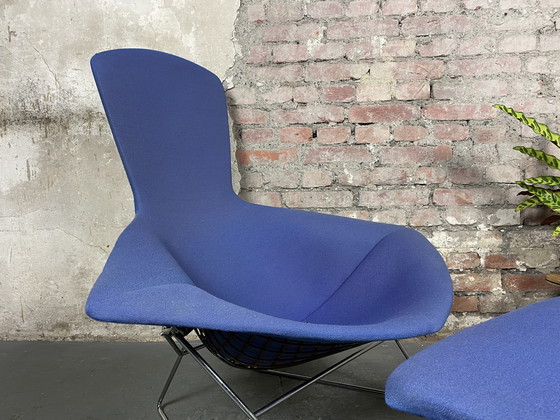 Image 1 of Knoll International Bird Chair avec tabouret de pied de Harry Bertoia