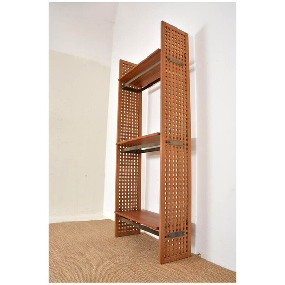 Image 1 of Mensola modulare vintage in legno di teak e metallo