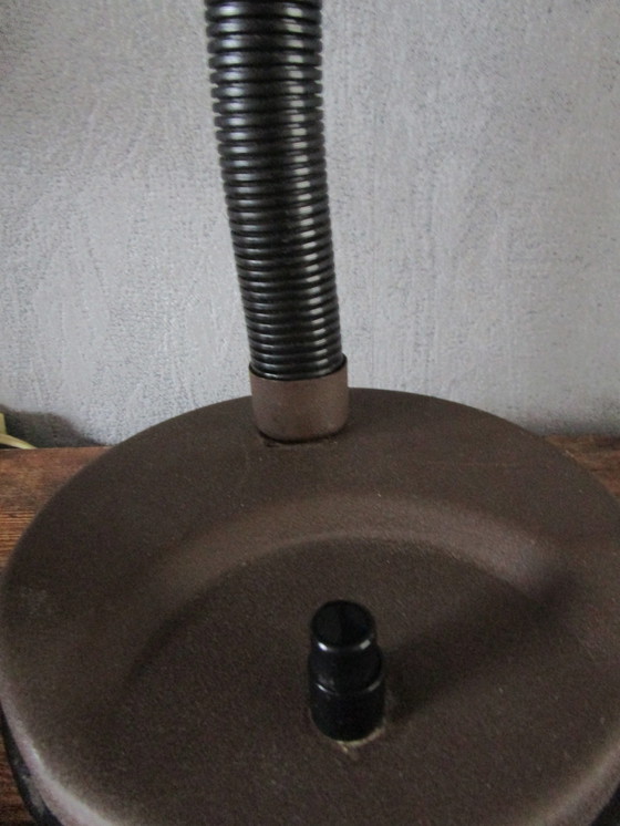 Image 1 of Large Vintage Herda Desk Lamp, Brown, Dutch Design Table Lamp, Retro, Space Age