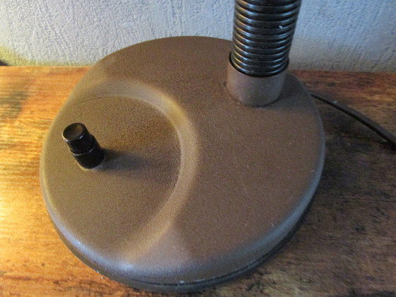 Image 1 of Large Vintage Herda Desk Lamp, Brown, Dutch Design Table Lamp, Retro, Space Age