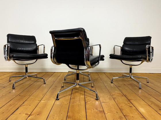 Image 1 of Set of 4 Vitra Soft Pad Chairs Ea 208 by Charles & Ray Eames