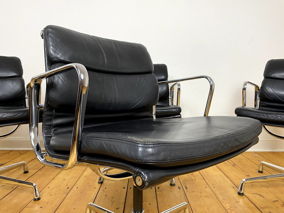 Image 1 of Set of 4 Vitra Soft Pad Chairs Ea 208 by Charles & Ray Eames