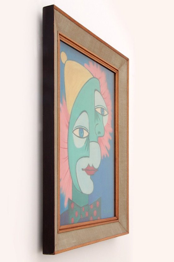 Image 1 of Picasso Style Painting Whit The Two Faces By Michel Guérin  