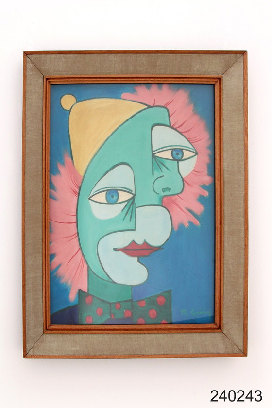 Image 1 of Picasso Style Painting Whit The Two Faces By Michel Guérin  