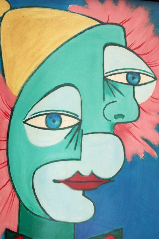 Image 1 of Picasso Style Painting Whit The Two Faces By Michel Guérin  