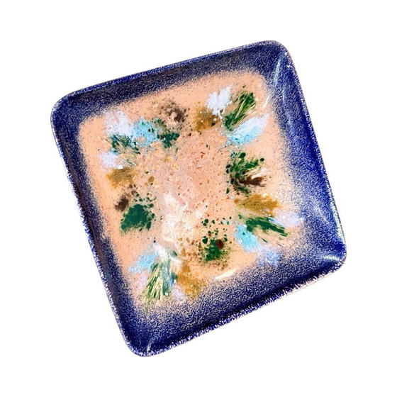 Image 1 of Vintage enameled copper bowl plate, Germany 1960