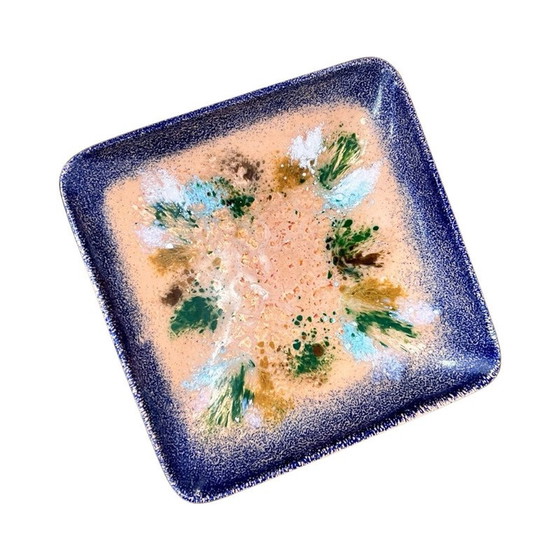 Image 1 of Vintage enameled copper bowl plate, Germany 1960