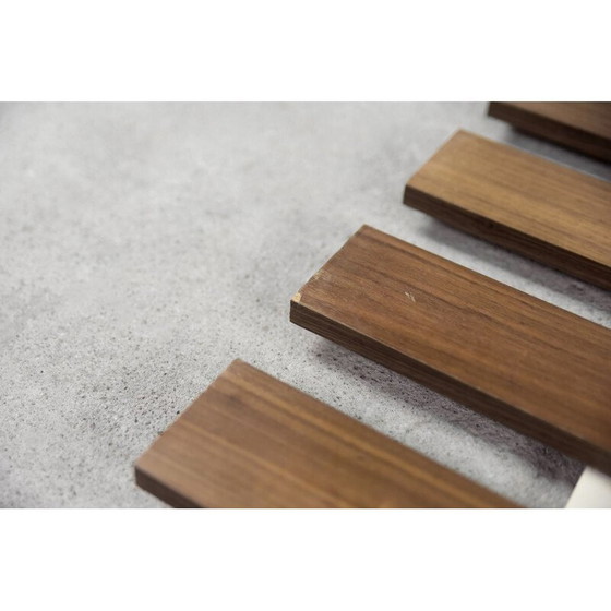 Image 1 of Vintage Scandinavian teak wall coat rack, Denmark 1950s