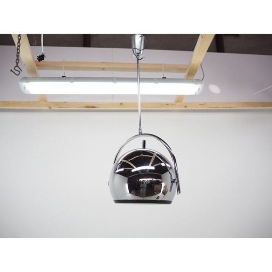 Image 1 of Midcentury Chrome Pendant  Chandelier in style of Harvey Guzzini, 1970s
