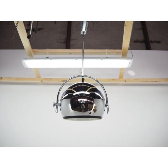 Image 1 of Midcentury Chrome Pendant  Chandelier in style of Harvey Guzzini, 1970s