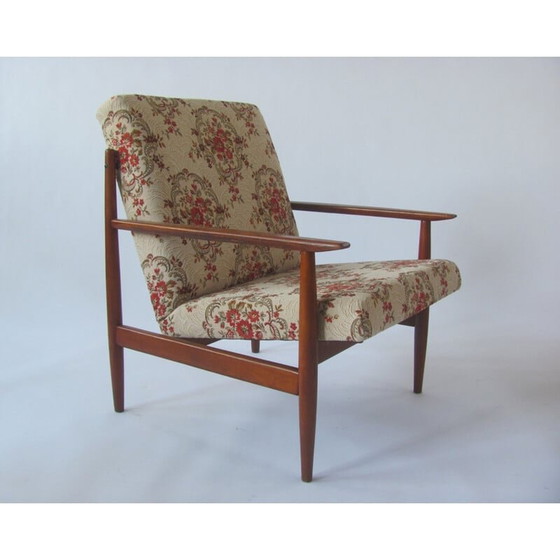 Image 1 of Pair of vintage armchairs in flower pattern for Ton, Czechoslovakia 1960
