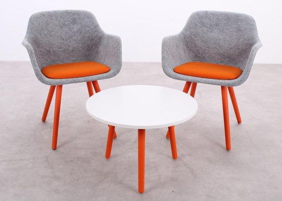 Image 1 of 2x Vepa Felt HF-10 chair gray/orange