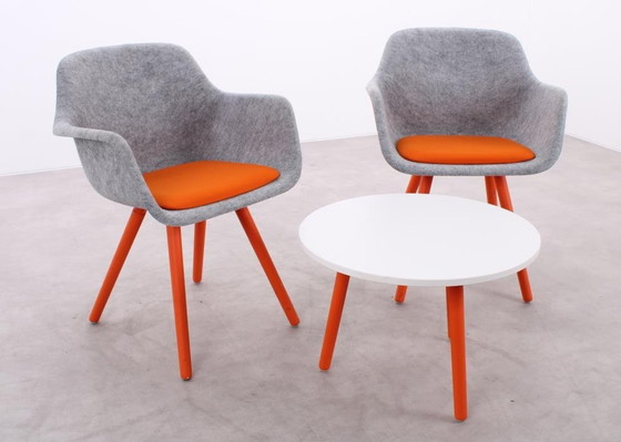 Image 1 of 2x Vepa Felt HF-10 chair gray/orange