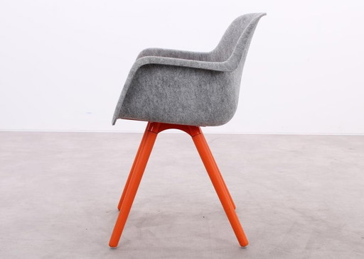 2x Vepa Felt HF-10 chair gray/orange