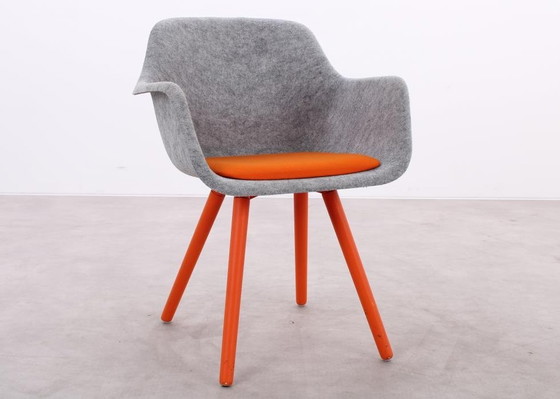 Image 1 of 2x Vepa Felt HF-10 chair gray/orange