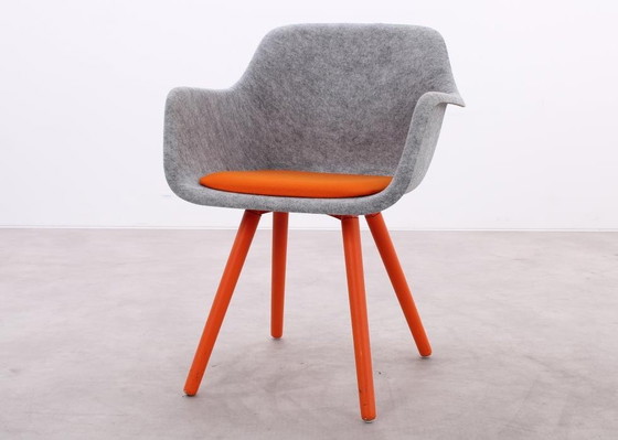 Image 1 of 2x Vepa Felt HF-10 chair gray/orange