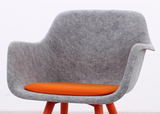 Image 1 of 2x Vepa Felt HF-10 chair gray/orange