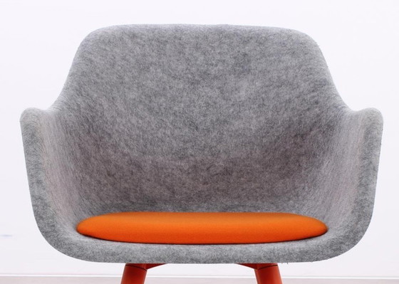 Image 1 of 2x Vepa Felt HF-10 chair gray/orange