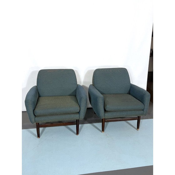 Image 1 of Coppia di poltrone italiane in legno di metà secolo, anni '60