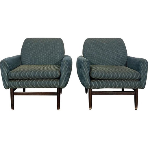 Pair of Italian mid-century wood armchairs, 1960s