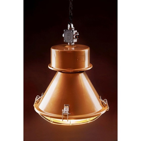 Image 1 of Lampada a sospensione vintage industriale ORP-250 E in vetro e acciaio