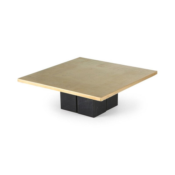 Image 1 of Vintage brass coffee table by Christian Heckscher, Belgium 1970