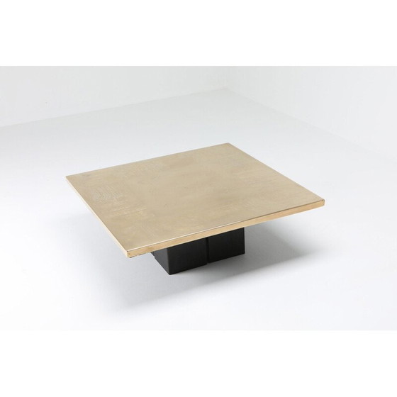 Image 1 of Vintage brass coffee table by Christian Heckscher, Belgium 1970