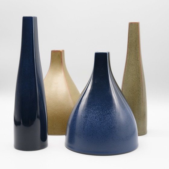 Image 1 of Rosenthal Jeroen Bechtold 4× Vase Set West German Pottery Studio Ceramic Quadratur
