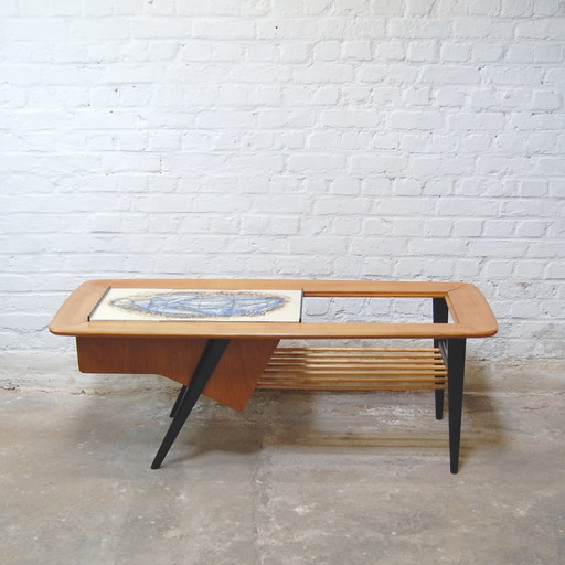 Coffee table with integrated bar by Alfred Hendrickx for Belform 1956