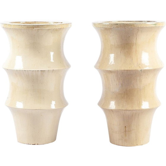 Image 1 of Pair of vintage organic ceramic floor vases, 1960
