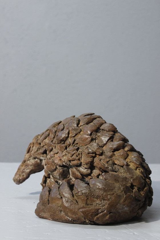 Image 1 of Philippe Conficconi - Sculpture Pangolin Terre Cuite Patinée, France 2014