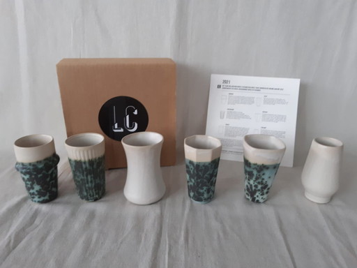 Set Of 6 Ceramic "Multicultural Tea And Coffee Cups" - Liane Castermans