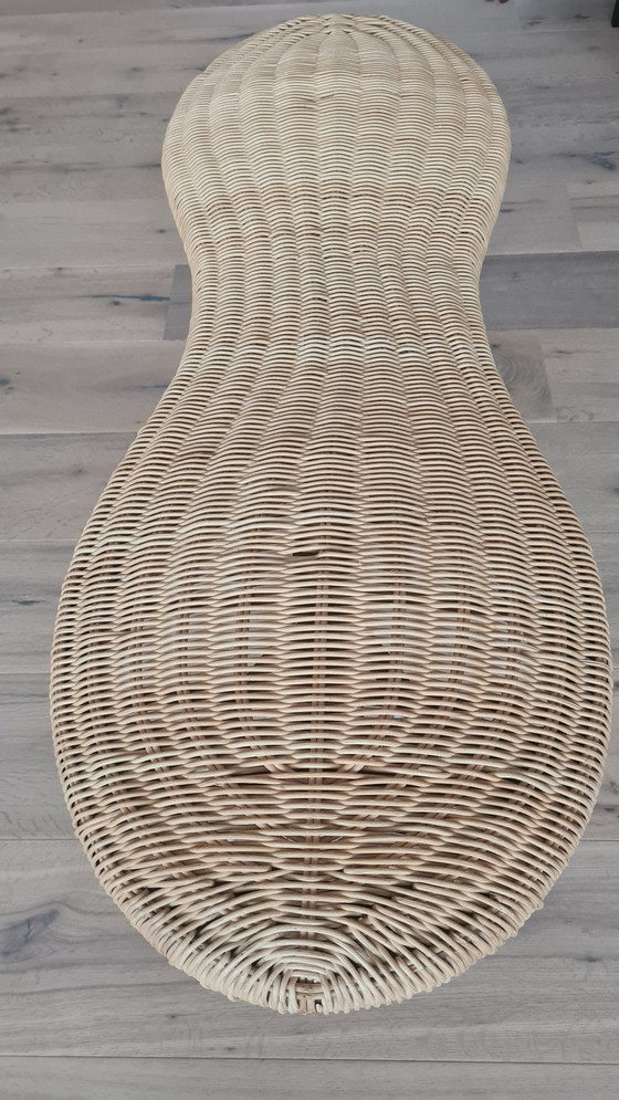 Image 1 of Ikea rattan bench Peanut