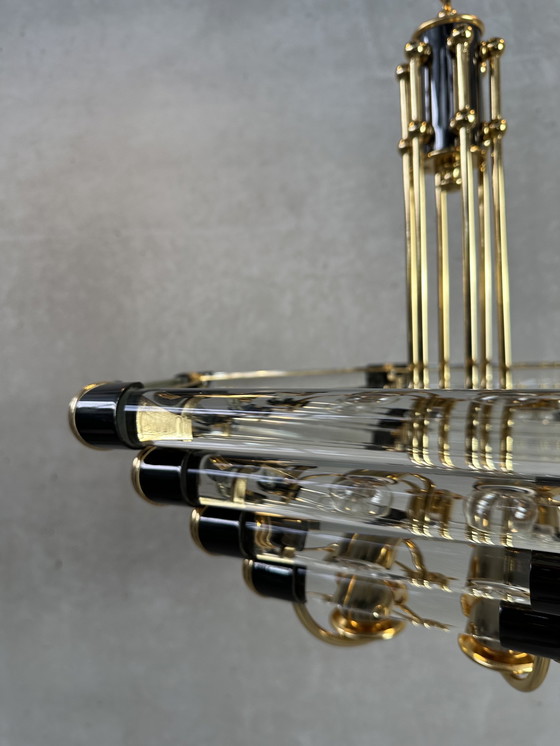 Image 1 of Lustre hexagonal noir/doré vintage Bakalowits & Sohne