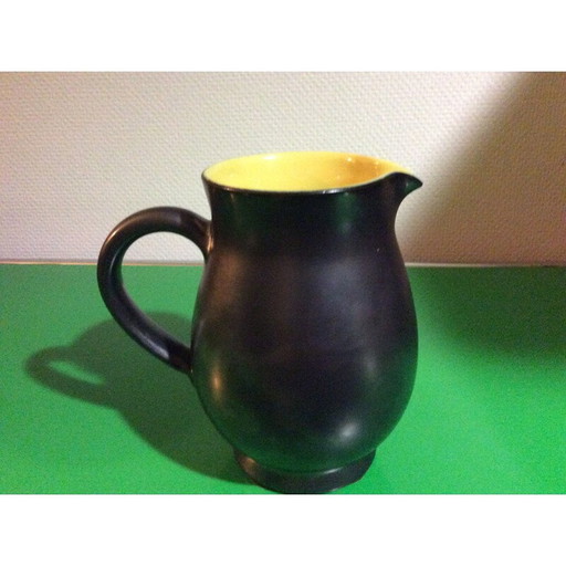 Vintage black pitcher, 1960s