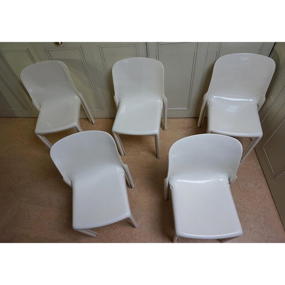 Image 1 of Set of 5 vintage Selene dining chairs by Vico Magistretti for Artemide, Italy 1967